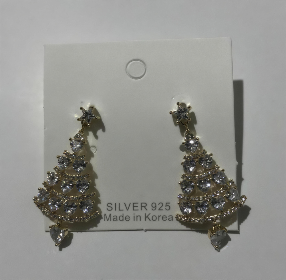 Pair of 925 sterling silver drop earrings with circular Tree of Life filigree design